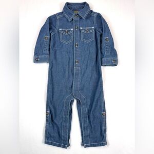 CARTER’S Boys Chambray Little Captain Coverall 12M Western One Piece Workwear
